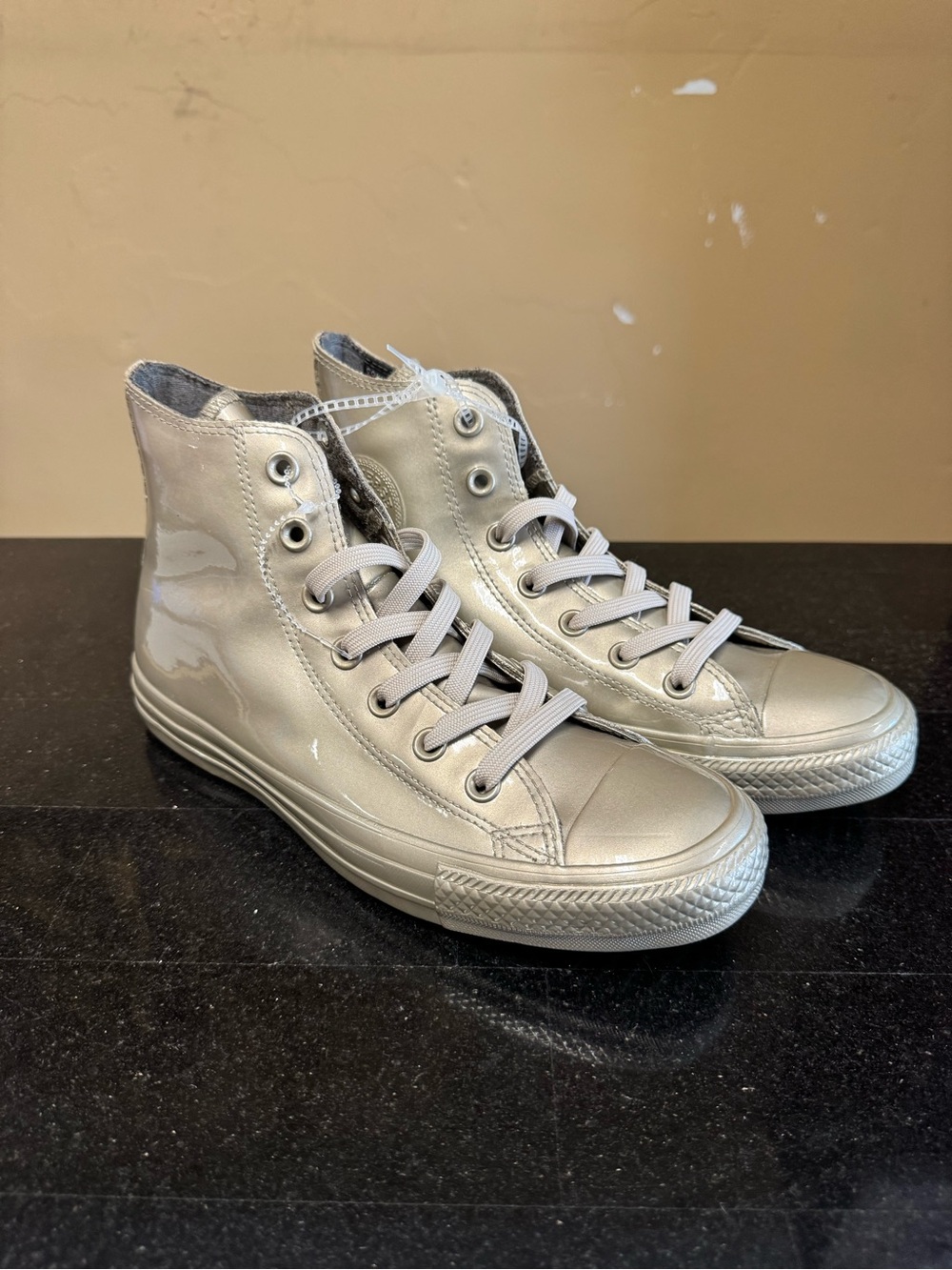 Converse Metallic Beige High-Top Sneakers